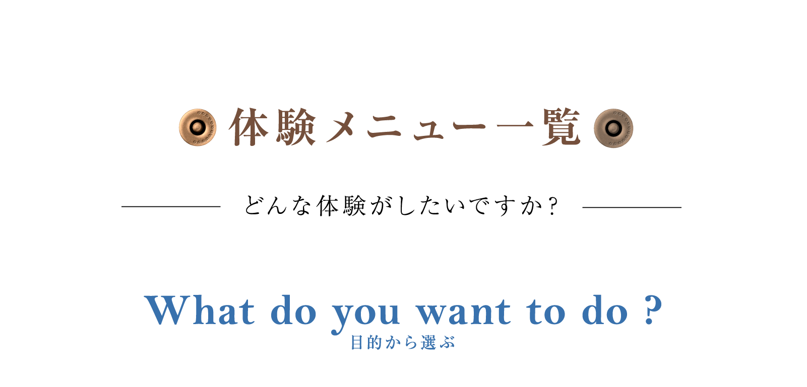体験メニュー一覧